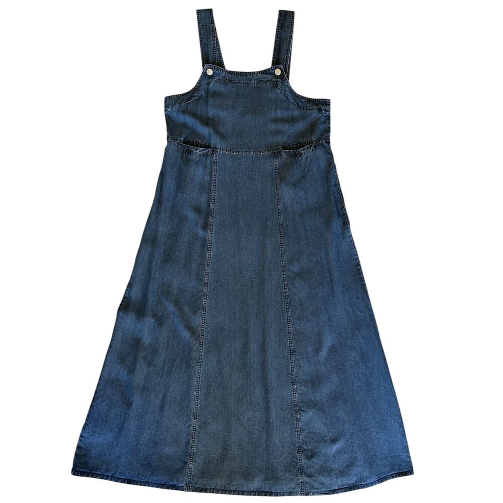 Vintage Real Comfort 90’s Long Midi Denim Overalls Dress Blue Women's Size L 10